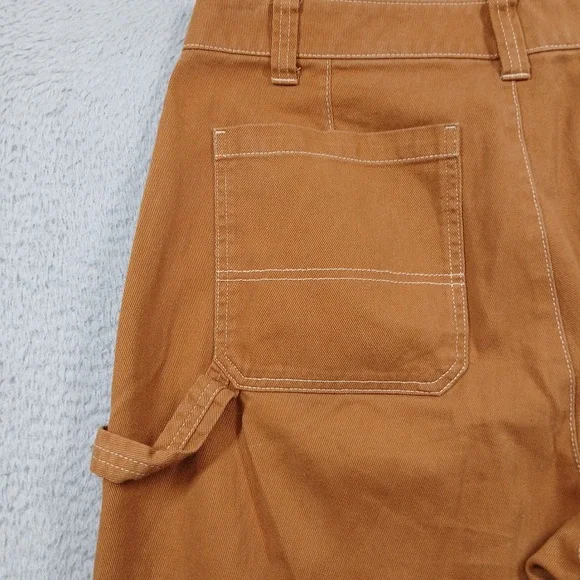 Old Navy Utility Straight Leg Carpenter Pants Women 12 Brown Sly Fox Canvas EUC - Picture 10 of 15